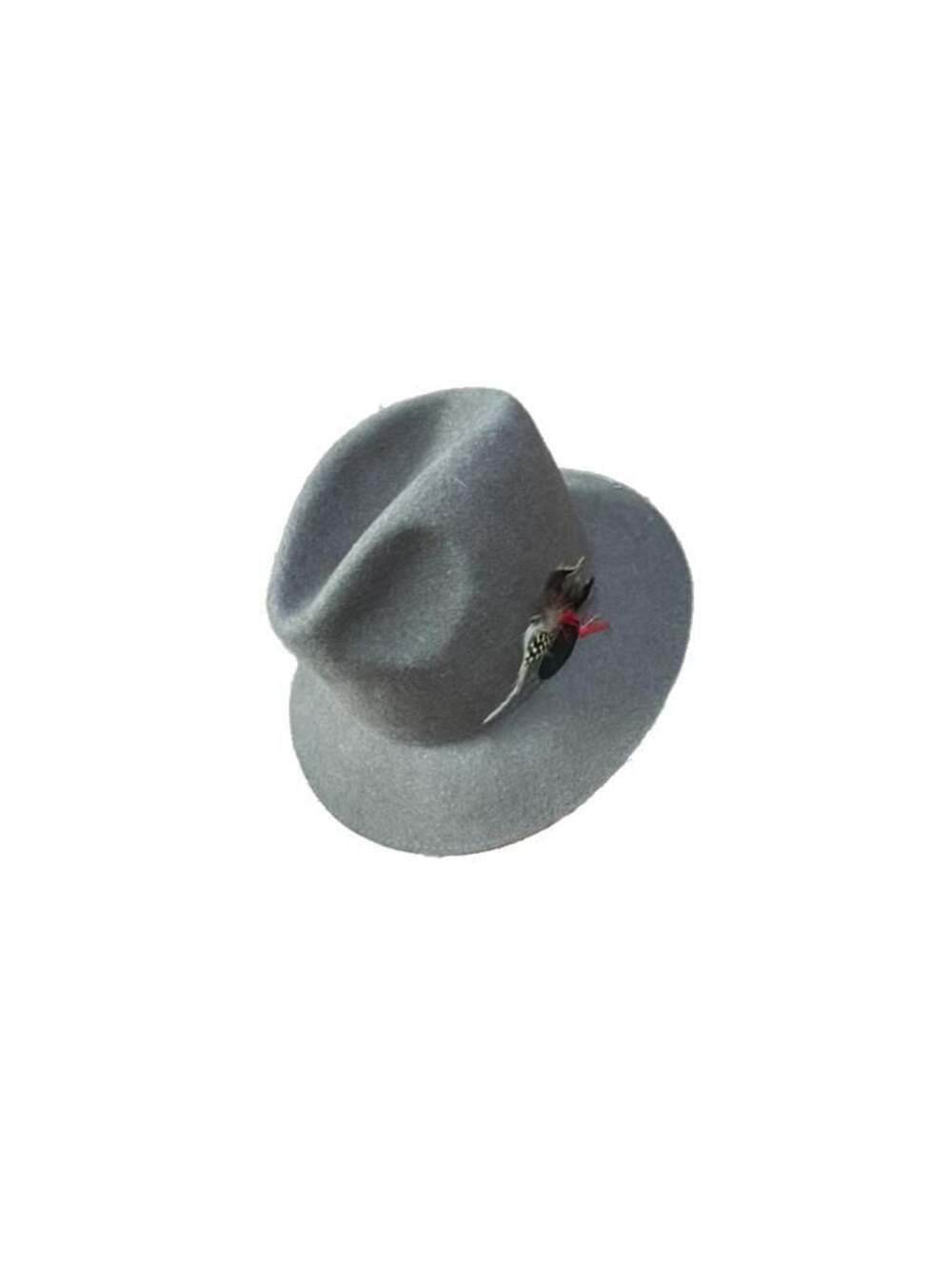 A. Adams & Spire Fur Felt Fedora Hat with Side Feather Detail Size Medium